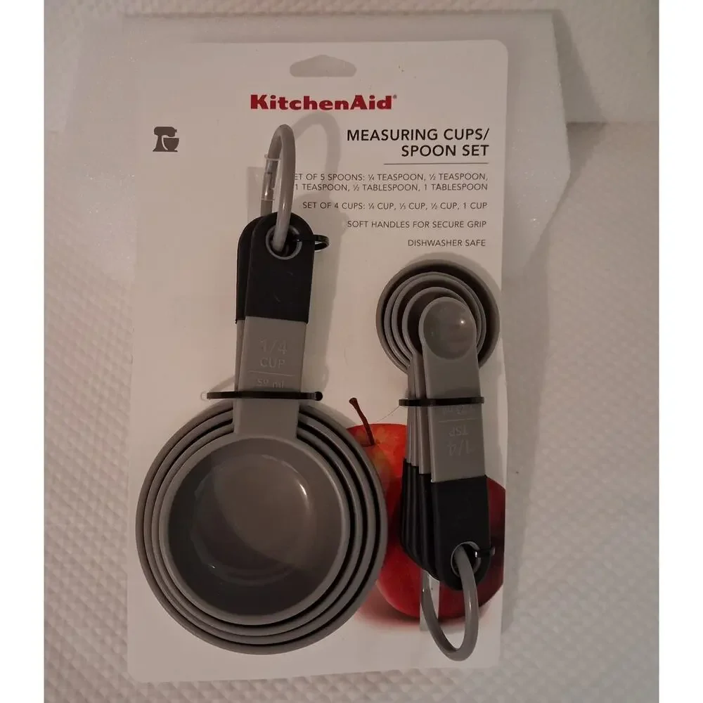 Kitchen Aid 4 Measuring Cups & 5 Spoons Measuring Set NEW